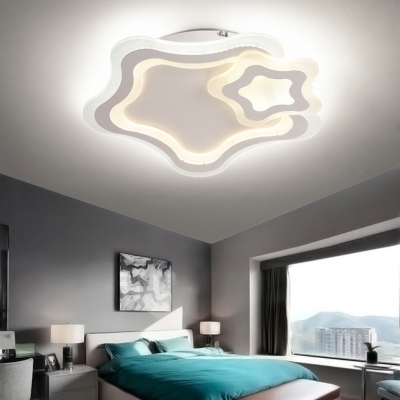 Acrylic Star Flush Mount Light Kids LED Ceiling Lamp in Warm/White for Living Room