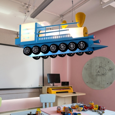 Child Bedroom Truck Pendant Light Metal Nordic Creative Blue LED Ceiling Pendant