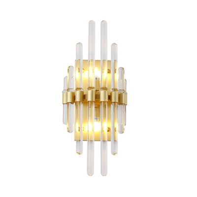 Metal Fake Candle Wall Lamp 2 Lights Contemporary Sconce Light in Gold for Bedroom Bathroom