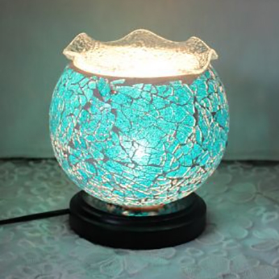 Moroccan Turkish Globe Night Light Metal Glass 1 Light Plug-In Table Light for Coffee Shop