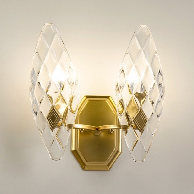 Traditional Candle Wall Light 1/2 Lights Metal Wall Lamp with Crystal Panel in Chrome for Bathroom