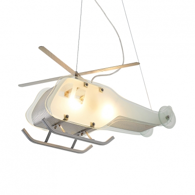 White Helicopter Suspension Light Creative Cool Metal Pendant Light for Nursing Room