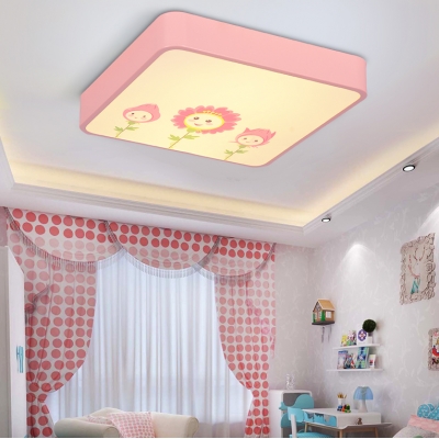 Kids Bedroom Round/Square Ceiling Mount Light Acrylic Animal Third Gear/White Lighting LED Ceiling Lamp