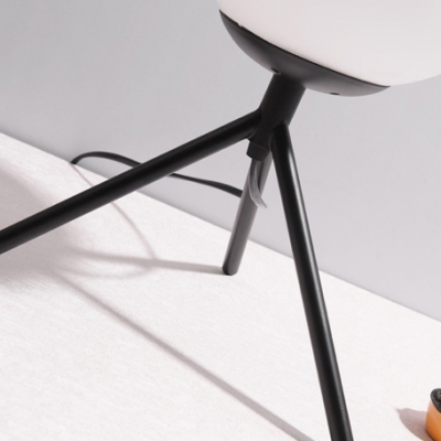 Black/Gold Tripod Table Lamp Modern Style White Glass 1 Bulb Desk Lamp for Bedside