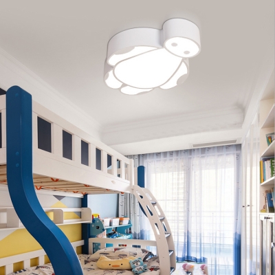 Cartoon Robot LED Ceiling Light Lovely Metal Stepless Dimming/Third Gear/White Flush Light for Kindergarten