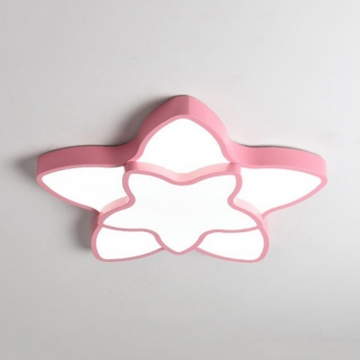 Modern Stylish Star Ceiling Mount Light Acrylic Warm/White LED Ceiling Lamp in Blue/Pink/White/Yellow for Game Room