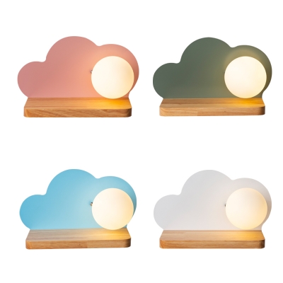 Bedside Cloud Wall Light Frosted Glass 1 Head Macaron Loft Blue/Green/Pink/White LED Sconce Light
