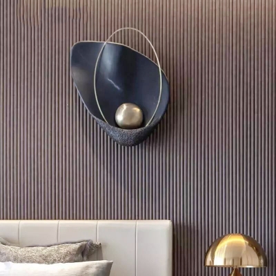 Black/White Stone-Like Wall Lighting Rustic Resin Body LED Wall Washer for Bedroom Restaurant