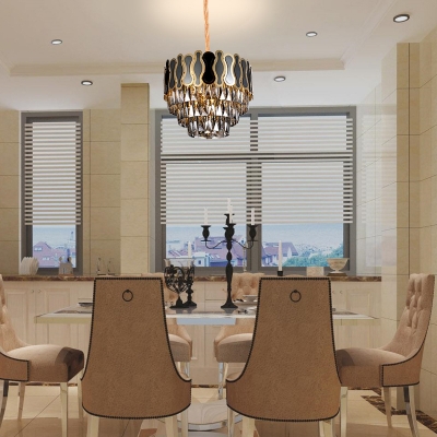 Dinging Table Bedroom Chandelier Stainless Steel & Clear Crystal Postmodern Hanging Light