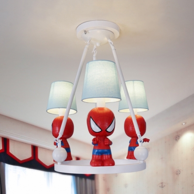 Movie Character Child Bedroom Chandelier Metal 3 Lights American Style Hanging Light in White