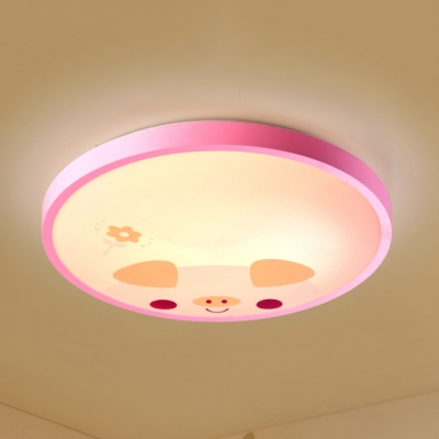 Cat/Doggy/Piggy Kindergarten LED Ceiling Mount Light Acrylic Animal Flush Light in Warm/White
