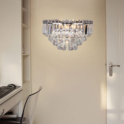 Elegant Style Wall Sconce with Crystal Bar & Ball Three Lights Wall Lamp for Study Room Bedroom