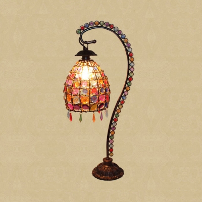 Moroccan Style Multi-Color Table Light Dome 1 Bulb Crystal Table Lamp for Office Living Room