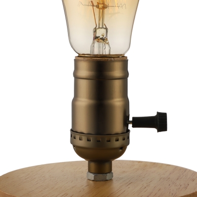 Real Simple Industrial Style 1 Light Wood Barn LED Table Lamp