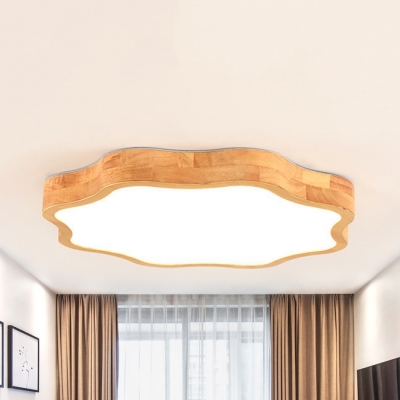 Blossom Living Room Ceiling Mount Light Wood Acrylic Modern Stepless Dimming LED Ceiling Lamp in Beige