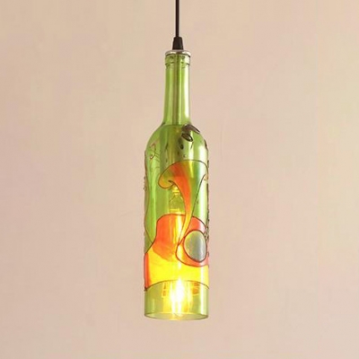 Liquid Bottle Pendant Light 1 Light Retro Loft Glass Hanging Pendant for Restaurant Bar Decor