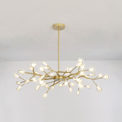 Metal Twig Ceiling Pendant Living Room 30/45/54 Heads Creative Modern Chandelier in Gold