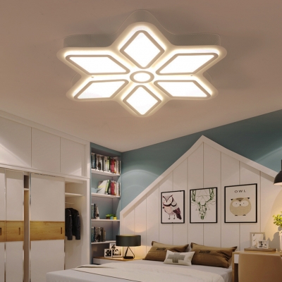 88W Flower LED Ceiling Mount Light Kids Acrylic Flush Light in Warm/White for Nursing Room