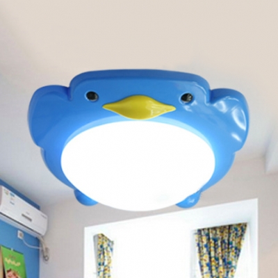 Cute Cartoon Penguin Flush Mount Light PVC Ceiling Light for Boys Girls Bedroom Hallway