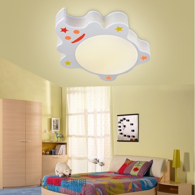 Eye-Caring Cartoon White Flush Light Acrylic Warm/White Lighting LED Ceiling Lamp for Kindergarten
