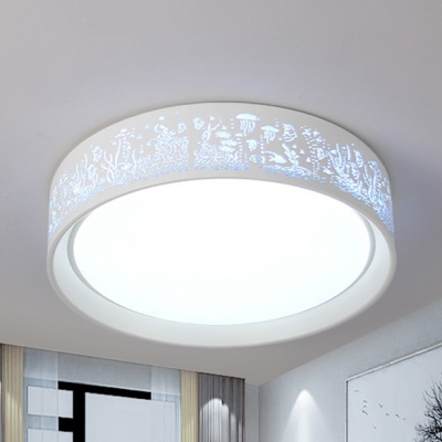 Hollow Shade Flush Mount Light Creative Modern Metal LED Ceiling Fixture in Warm/White for Balcony