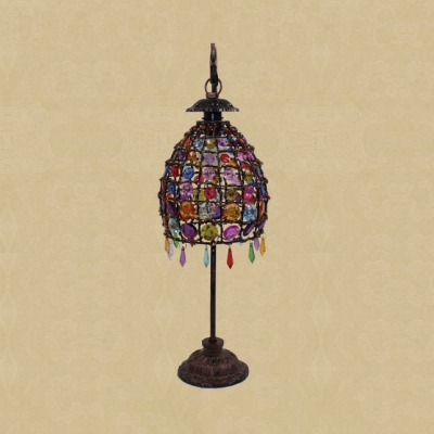 Moroccan Style Multi-Color Table Light Dome 1 Bulb Crystal Table Lamp for Office Living Room