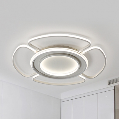 Nordic Blossom LED Ceiling Mount Light Acrylic Flush Light in Warm/White for Study Room
