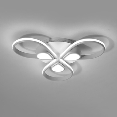 3/4 Heads Teardrop Ceiling Mount Light Contemporary Acrylic Flush Light with Warm/White Lighting for Adult Bedroom