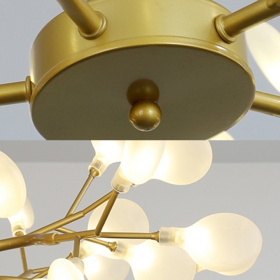 Fashion Branch Chandelier 30/45/54 Lights Acrylic Metal Pendant Light in Gold for Cloth Shop
