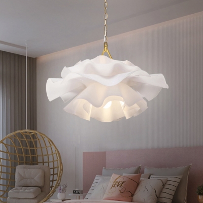 Acrylic Blossom Pendant Light Two Lights Nordic Style Hanging Light in White for Girls Bedroom
