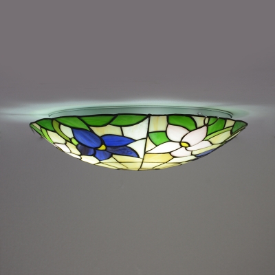 Corridor Bead/Flower/Leaf Ceiling Light Stained Glass Tiffany Rustic Flush Mount Light