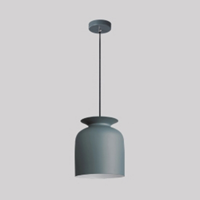 Dining Table Bowl Pendant Light Aluminum 1 Light Nordic Style Hanging Lamp in Dark Gray/Light Gray/Red