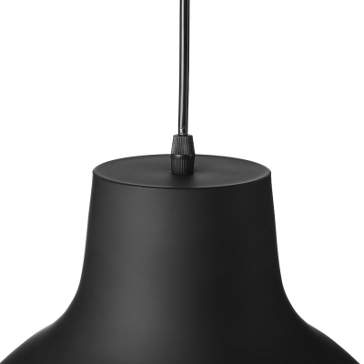 Simple Style One Light Black Dome Shade Pendant Lighting with White Inner Finish for Restaurant