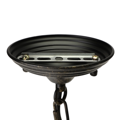 Industrial Dome Shaped Island Light in Black Finish 2 Lights, 25'' Width