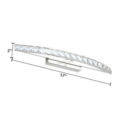 Modernism Crystal Lighting Fixture Stainless Vanity Light in Warm/White for Mirror