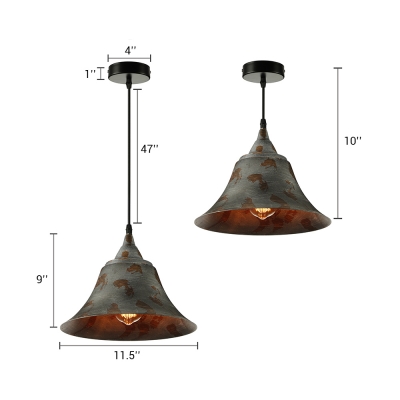 Green Bell Hanging Ceiling Light 1 Distressed Rustic Metal Pendant Lighting Beautifulhalo Com - Rustic Metal Ceiling Lights