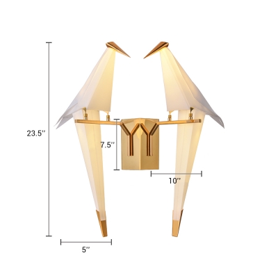 Double Paper Cranes Wall Sconce