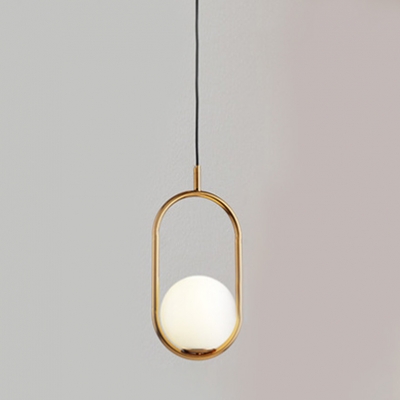 1/2 Lights Global Suspension Light with Black/Gold Oblong Metal Frame Nordic Style Pendant Lamp for Restaurant