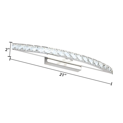 Modernism Crystal Lighting Fixture Stainless Vanity Light in Warm/White for Mirror