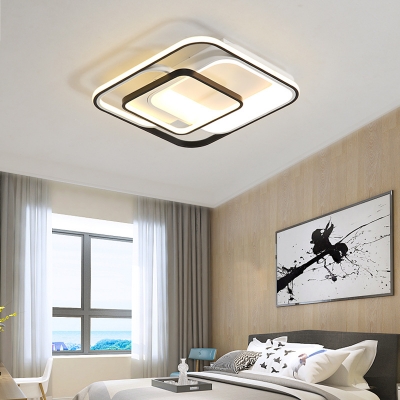 Acrylic Frame Flushmount Lighting Contemporary Integrated Led Ceiling Light in Warm/White