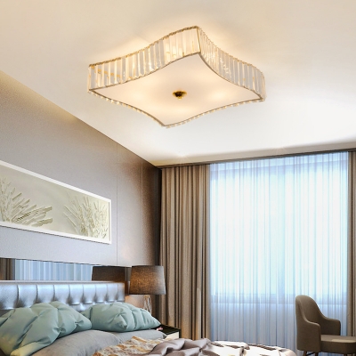 Contemporary Crystal Flush Mount Ceiling Light Acrylic Metal Close to Ceiling light in Gold