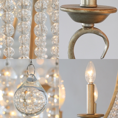 French Style Candle Empire Chandelier Light K9 Crystal Multi Light Hanging Light for Living Room