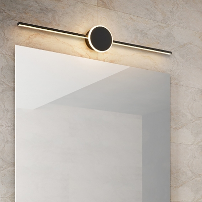 Modern Led Bathroom Lighting with Linear Shade Metallic Wall Mount Light with White Lighting