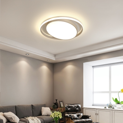 Modern Oval Flush Ceiling Light with Ring Led Foyer Flush Mount with Frosted Diffuser