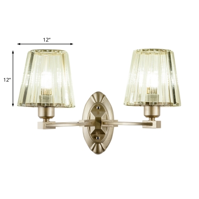 Pyramid Wall Lighting Modern Metal and Crystal Sconce Light Fixture for Living Room and Bedroom