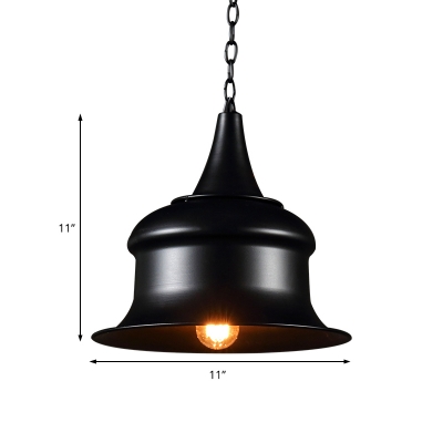 Single Light Iron Pendant Ceiling Light Industrial Retro Bell Hanging Light Fixture for Bedroom