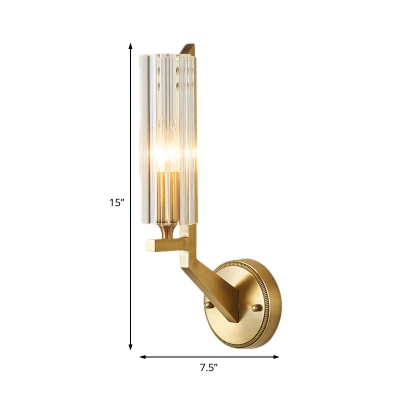 1 Light Wall Lighting Fixtures Modern Brass and Glass Unique Sconce Light Fixture for Indoor