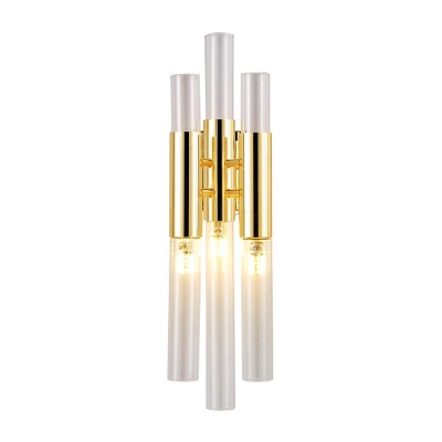 3 Light Tube Wall Light Fixtures Modern Glass Metal Sconce Wall Lamps for Living Room
