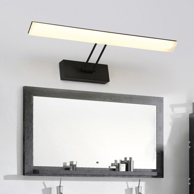 Adjustable Black/White Linear Wall Lamp Modern Acrylic Metal Sconce Fixture for Vanity, Warm/White