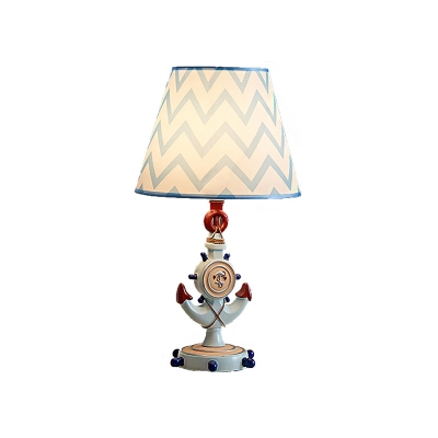 Anchor Table Lamps Coastal Fabric and Iron 1 Light Accent Table Lamp for Kids Room Decor
